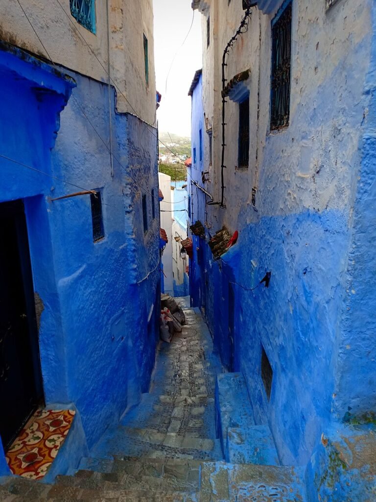 Blue lane in the old medina of Chefchaouen
